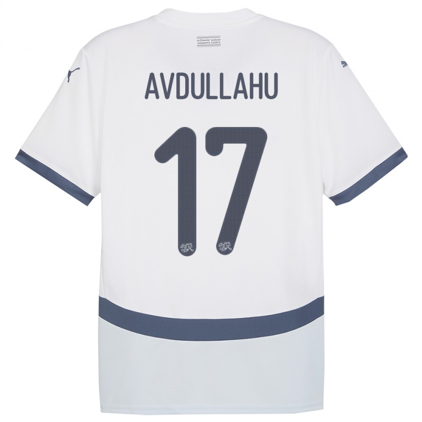Hombre Camiseta Suiza Leon Avdullahu #17 Blanco 2ª Equipación 24-26 La Camisa