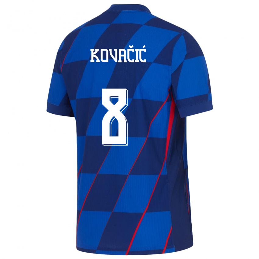 Hombre Camiseta Croacia Mateo Kovacic #8 Azul 2ª Equipación 24-26 La Camisa