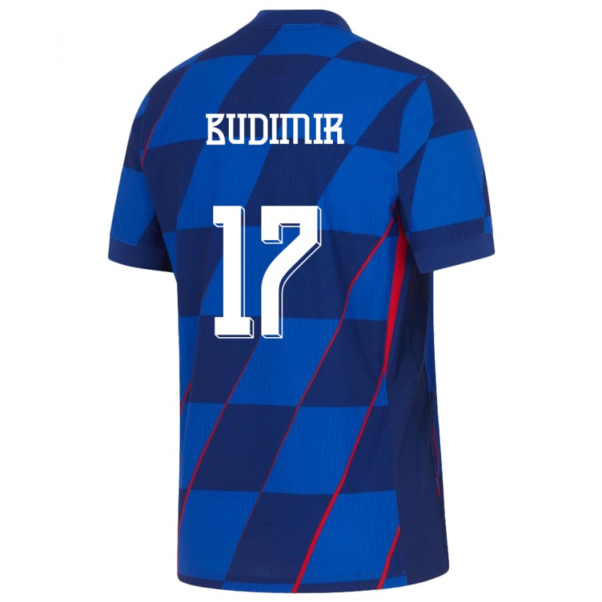 Hombre Camiseta Croacia Ante Budimir #17 Azul 2ª Equipación 24-26 La Camisa