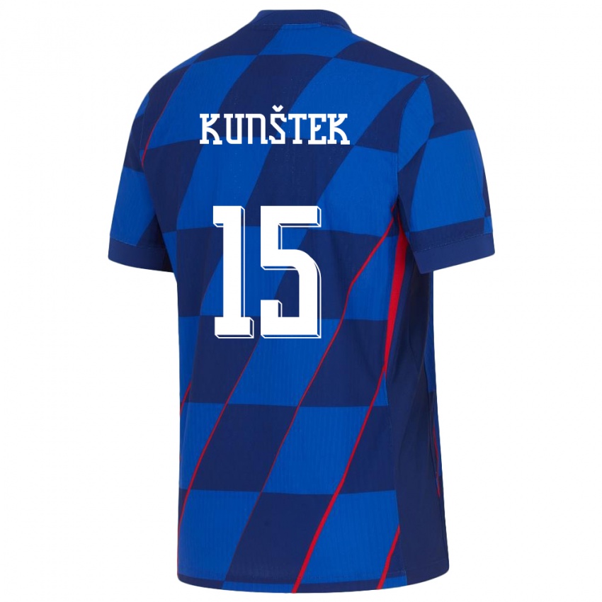 Hombre Camiseta Croacia Maria Kunstek #15 Azul 2ª Equipación 24-26 La Camisa