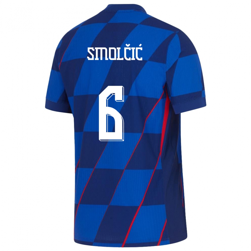Hombre Camiseta Croacia Hrvoje Smolcic #6 Azul 2ª Equipación 24-26 La Camisa