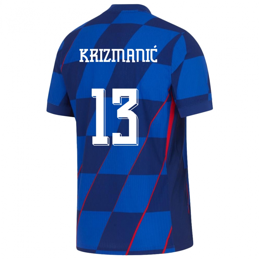 Hombre Camiseta Croacia Kresimir Krizmanic #13 Azul 2ª Equipación 24-26 La Camisa