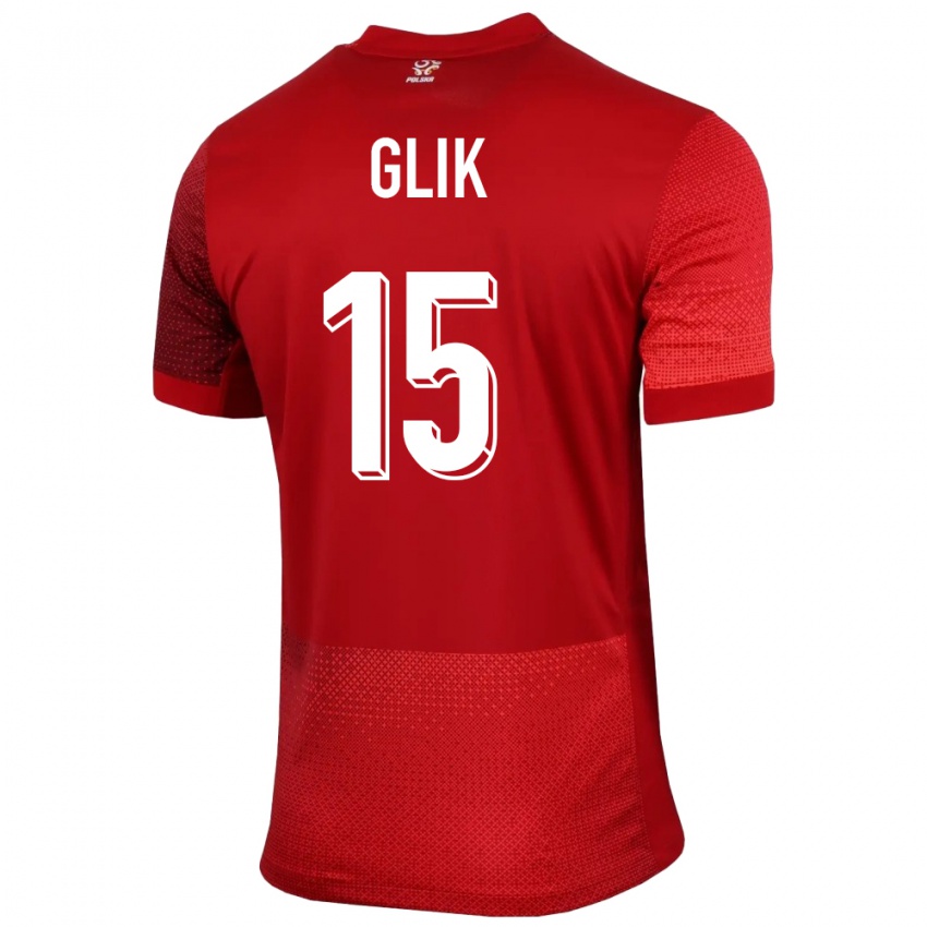 Hombre Camiseta Polonia Kamil Glik #15 Rojo 2ª Equipación 24-26 La Camisa