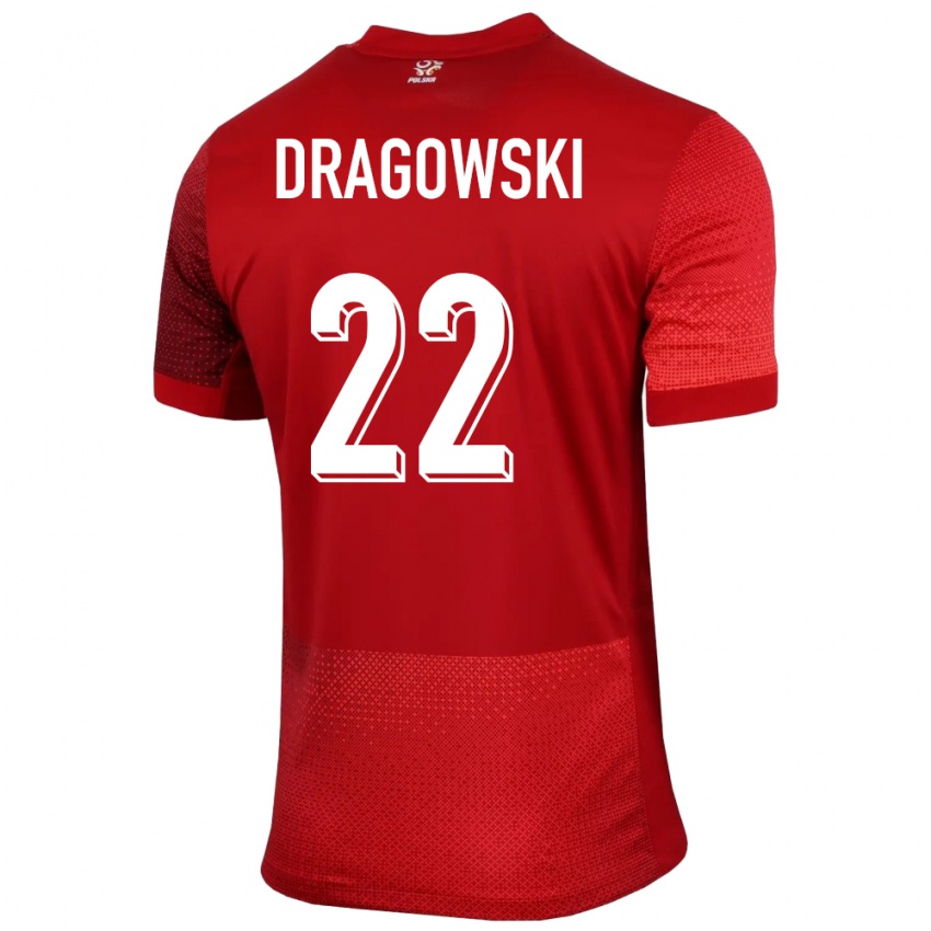 Hombre Camiseta Polonia Bartlomiej Dragowski #22 Rojo 2ª Equipación 24-26 La Camisa