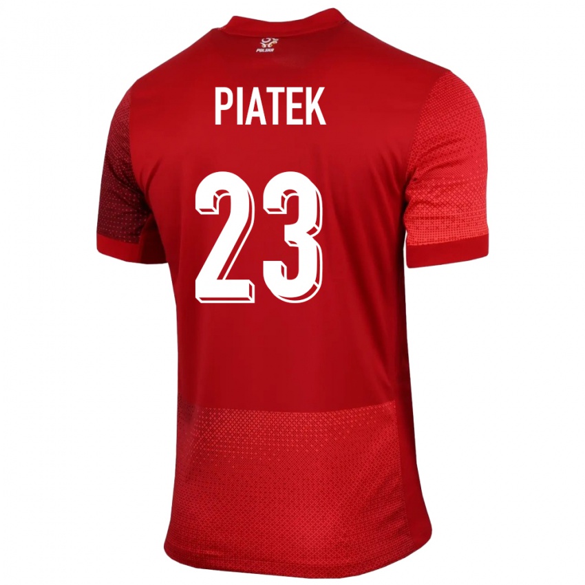 Hombre Camiseta Polonia Krzysztof Piatek #23 Rojo 2ª Equipación 24-26 La Camisa