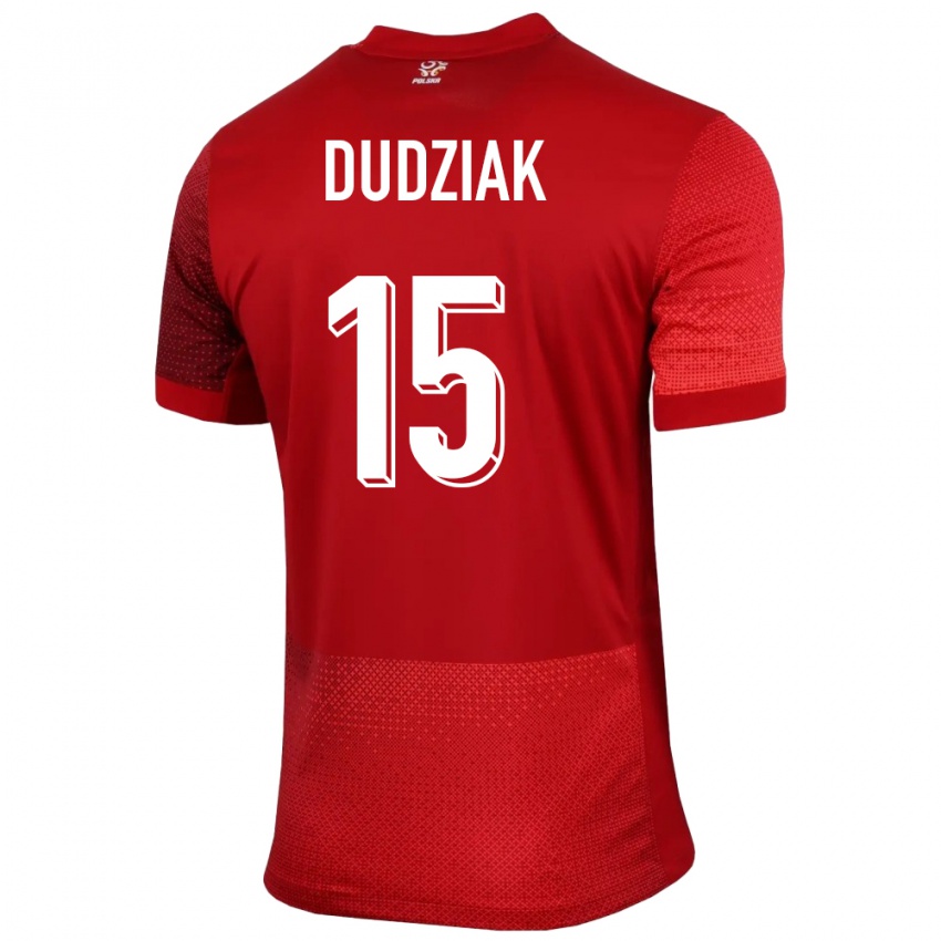 Hombre Camiseta Polonia Aleksandra Dudziak #15 Rojo 2ª Equipación 24-26 La Camisa