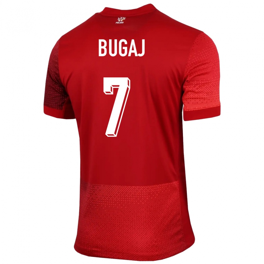 Hombre Camiseta Polonia Dawid Bugaj #7 Rojo 2ª Equipación 24-26 La Camisa