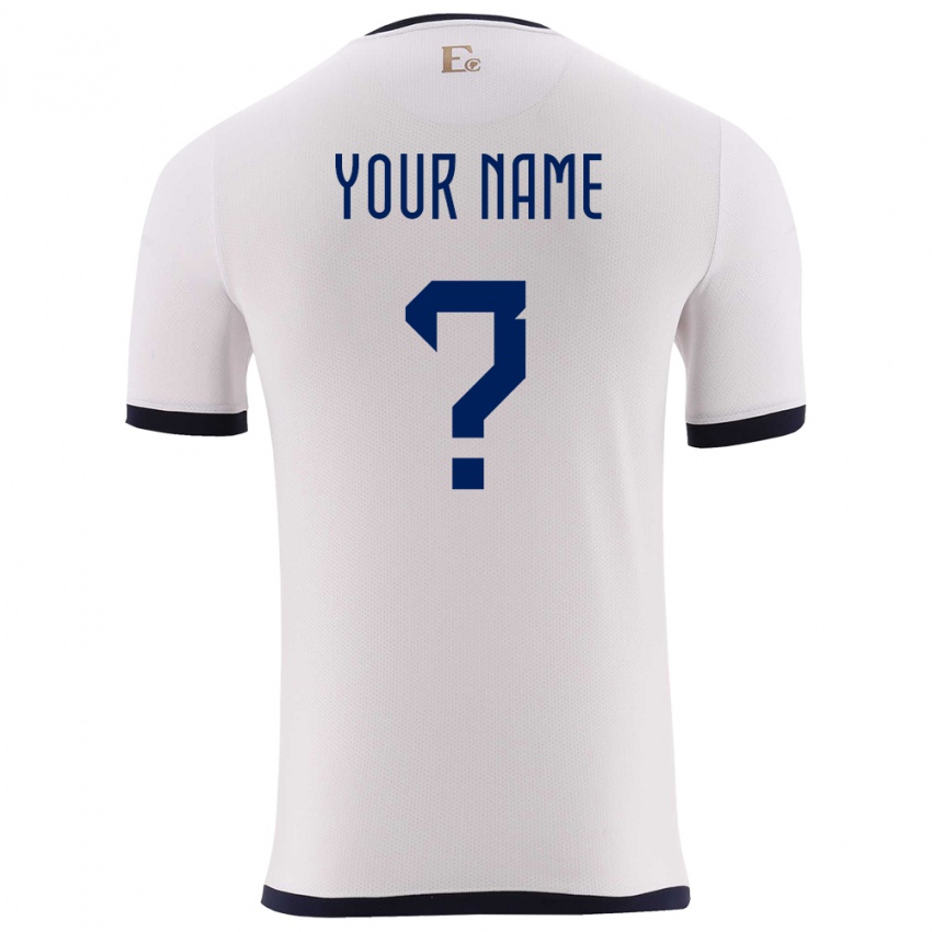 Hombre Camiseta Ecuador Su Nombre #0 Blanco 2ª Equipación 24-26 La Camisa