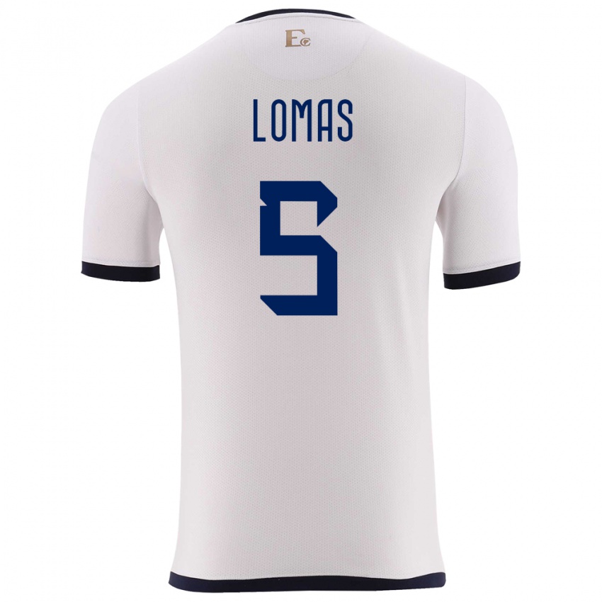Hombre Camiseta Ecuador Ariana Lomas #5 Blanco 2ª Equipación 24-26 La Camisa