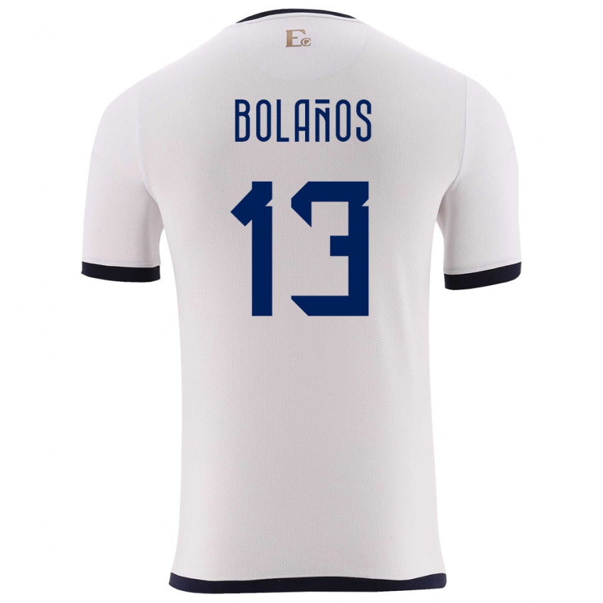 Hombre Camiseta Ecuador Nayely Bolanos #13 Blanco 2ª Equipación 24-26 La Camisa