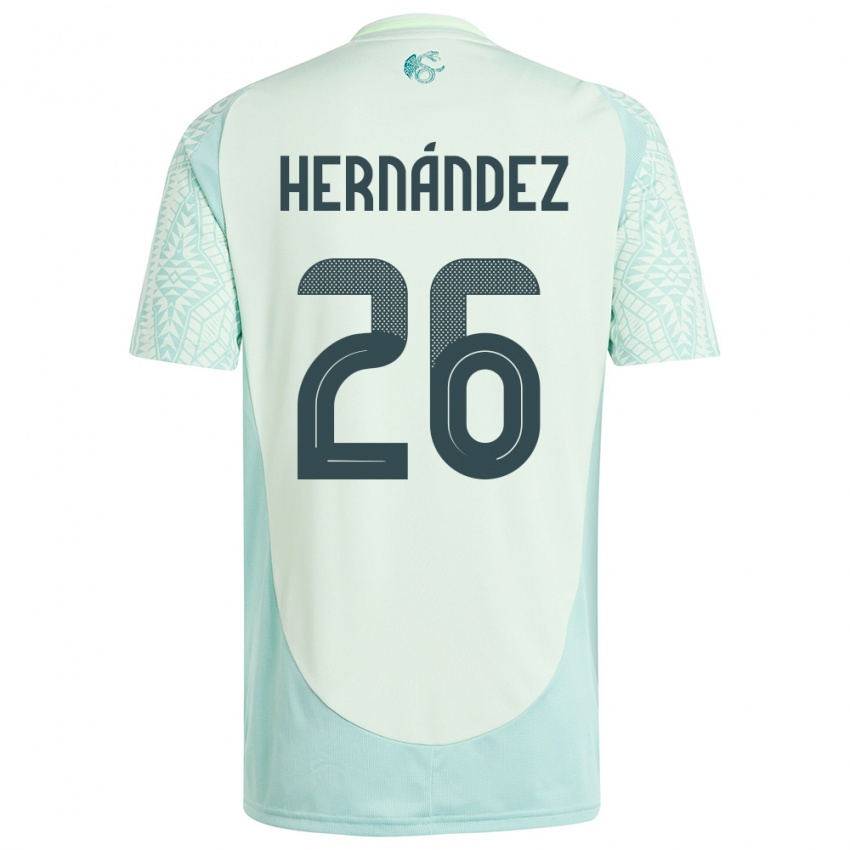Hombre Camiseta México Nicolette Hernandez #26 Lino Verde 2ª Equipación 24-26 La Camisa