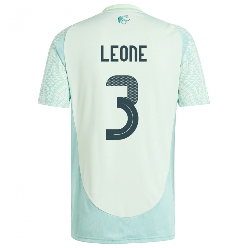Hombre Camiseta México Antonio Leone #3 Lino Verde 2ª Equipación 24-26 La Camisa