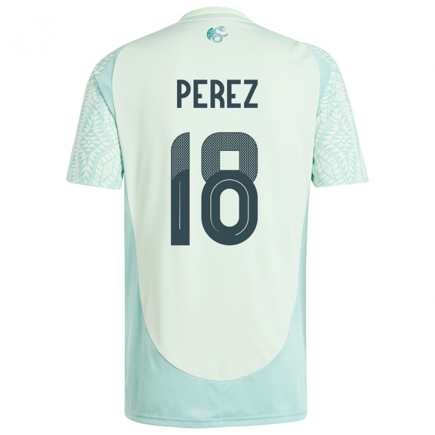 Hombre Camiseta México Jonathan Perez #18 Lino Verde 2ª Equipación 24-26 La Camisa