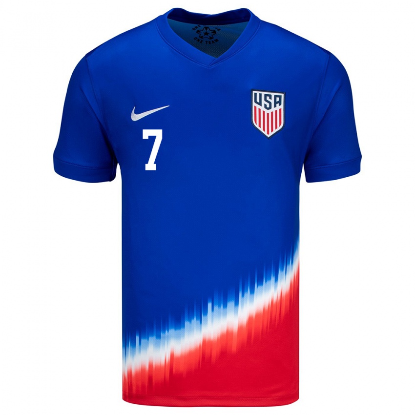Hombre Camiseta Estados Unidos Paul Arriola #7 Azul 2ª Equipación 24-26 La Camisa
