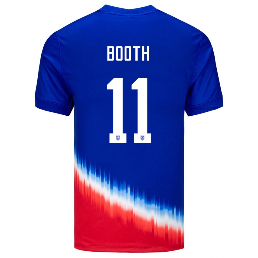 Hombre Camiseta Estados Unidos Zach Booth #11 Azul 2ª Equipación 24-26 La Camisa