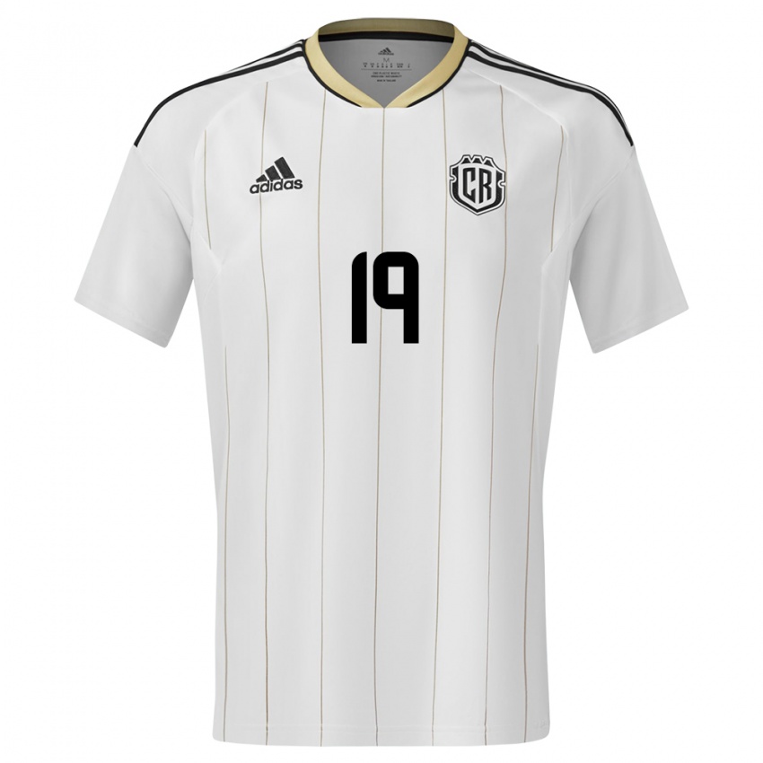 Hombre Camiseta Costa Rica Maria Paula Salas #19 Blanco 2ª Equipación 24-26 La Camisa