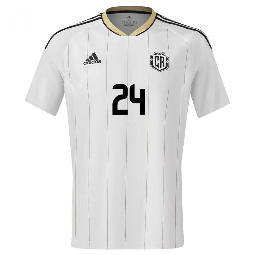 Hombre Camiseta Costa Rica Douglas Lopez #24 Blanco 2ª Equipación 24-26 La Camisa