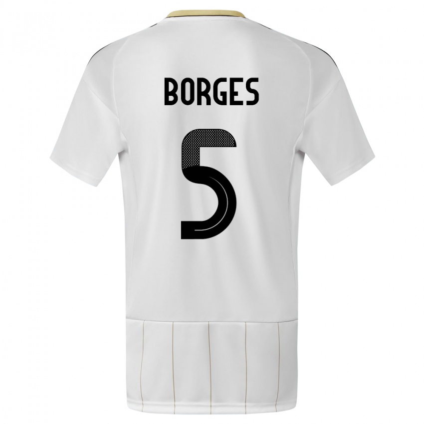 Hombre Camiseta Costa Rica Celso Borges #5 Blanco 2ª Equipación 24-26 La Camisa