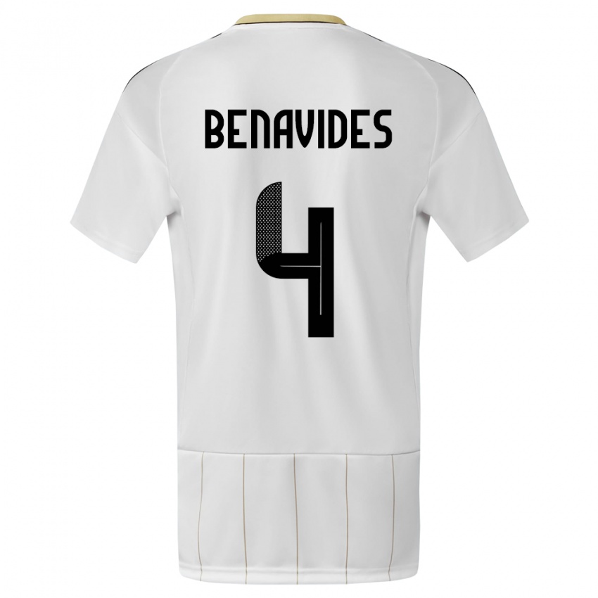 Hombre Camiseta Costa Rica Mariana Benavides #4 Blanco 2ª Equipación 24-26 La Camisa