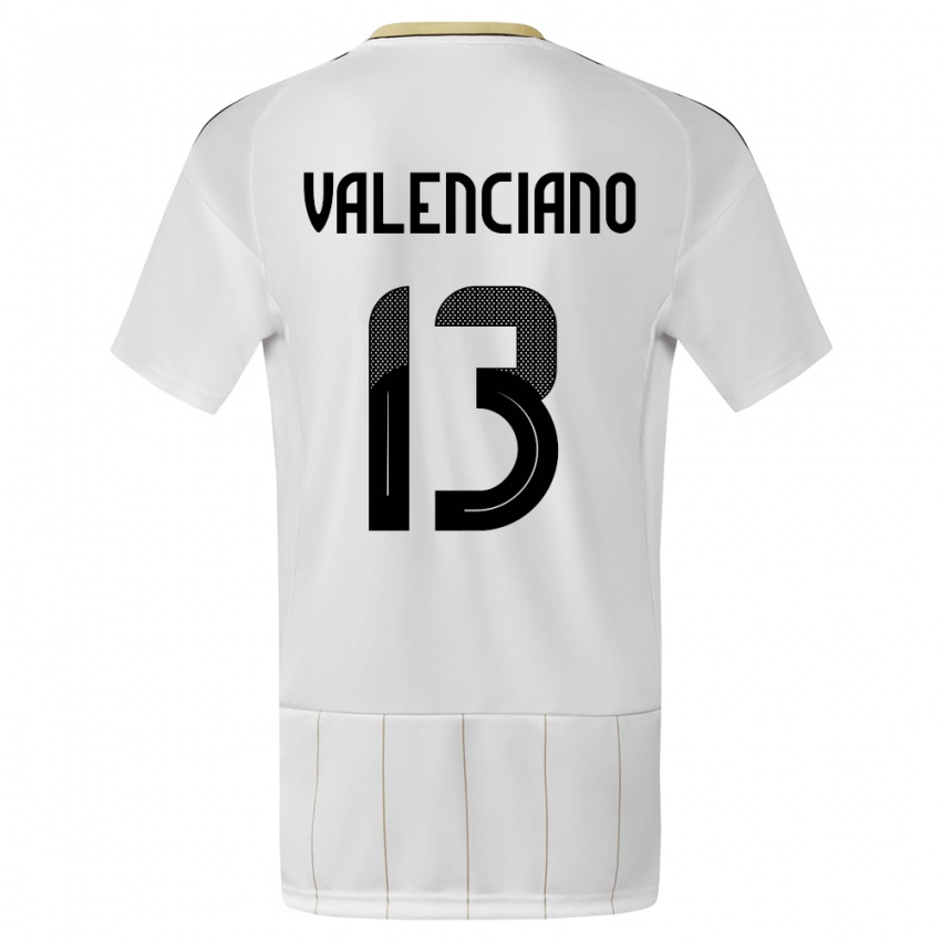 Hombre Camiseta Costa Rica Emilie Valenciano #13 Blanco 2ª Equipación 24-26 La Camisa