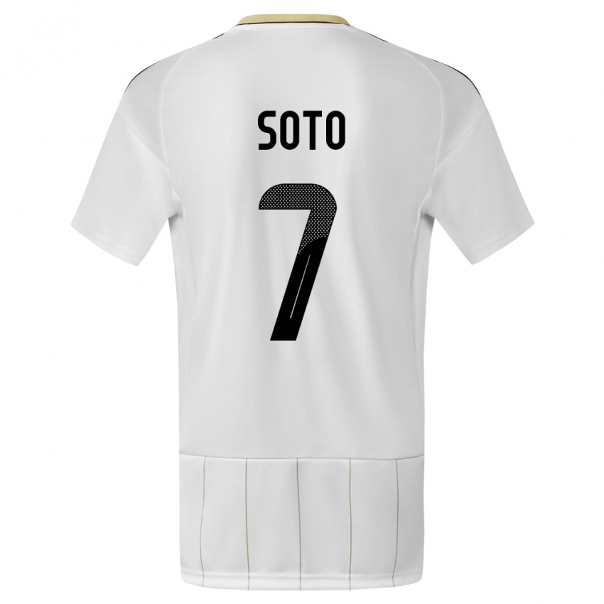 Hombre Camiseta Costa Rica Andrey Soto #7 Blanco 2ª Equipación 24-26 La Camisa