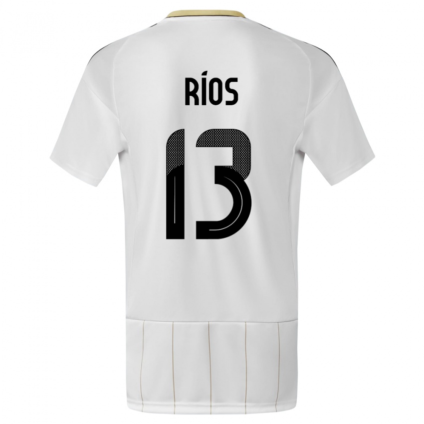 Hombre Camiseta Costa Rica Keral Rios #13 Blanco 2ª Equipación 24-26 La Camisa