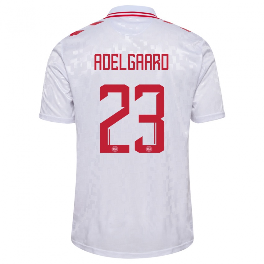 Hombre Camiseta Dinamarca Aske Adelgaard #23 Blanco 2ª Equipación 24-26 La Camisa