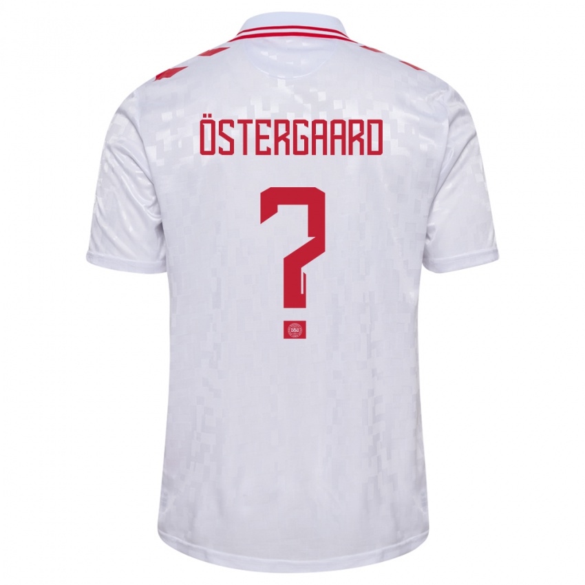 Hombre Camiseta Dinamarca Christian Östergaard #0 Blanco 2ª Equipación 24-26 La Camisa