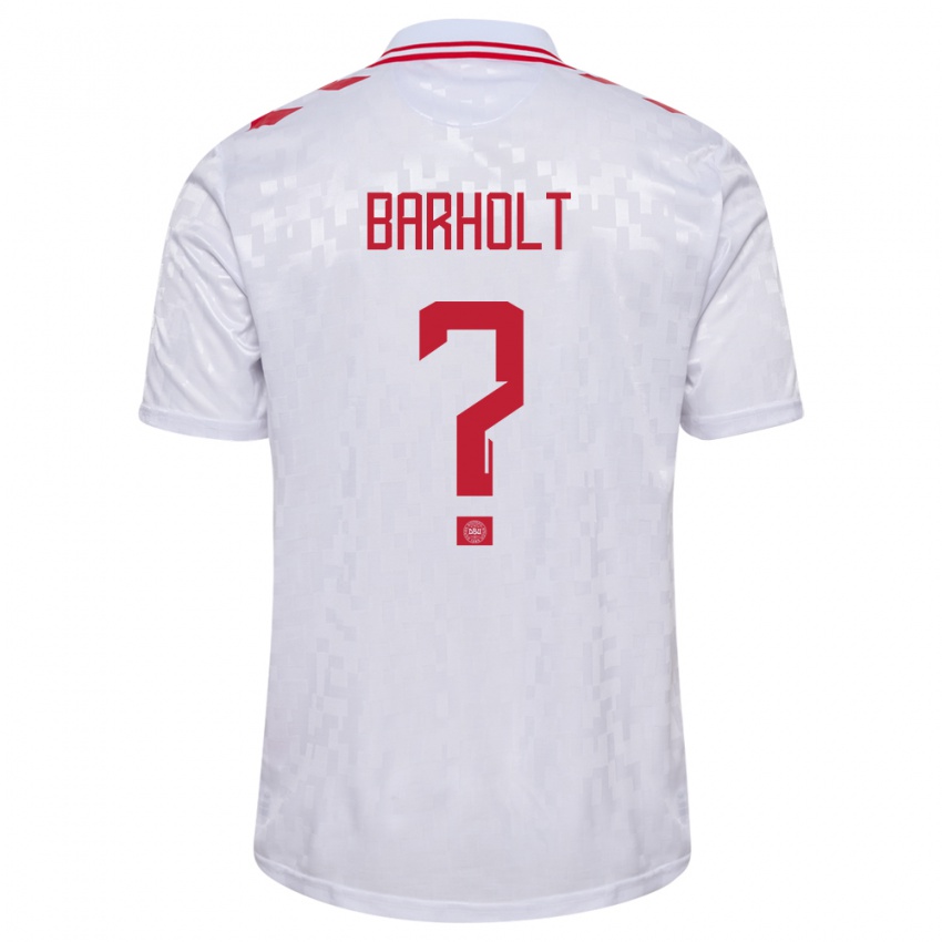 Hombre Camiseta Dinamarca Noah Barholt #0 Blanco 2ª Equipación 24-26 La Camisa