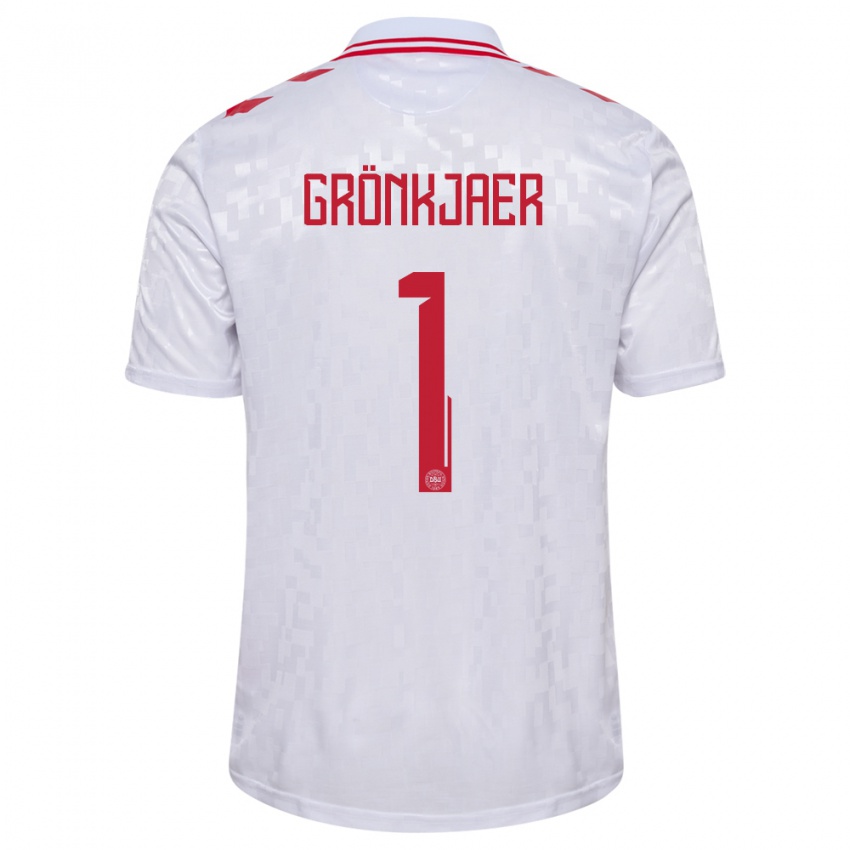 Hombre Camiseta Dinamarca Bertil Grönkjaer #1 Blanco 2ª Equipación 24-26 La Camisa
