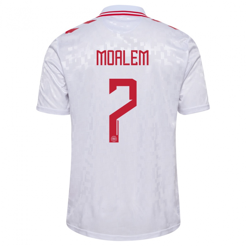 Hombre Camiseta Dinamarca Jonathan Moalem #7 Blanco 2ª Equipación 24-26 La Camisa
