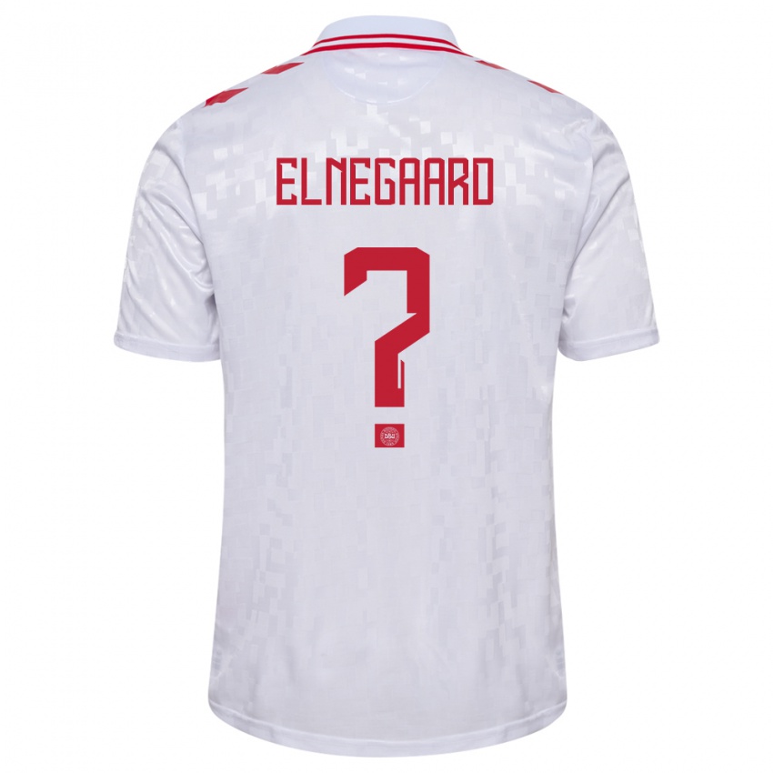 Hombre Camiseta Dinamarca Tobias Elnegaard #0 Blanco 2ª Equipación 24-26 La Camisa