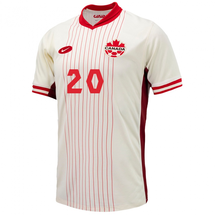 Hombre Camiseta Canadá Hugo Mbongue #20 Blanco 2ª Equipación 24-26 La Camisa