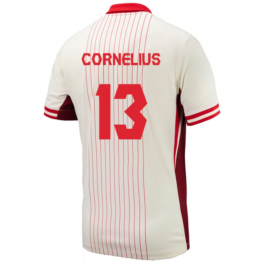 Hombre Camiseta Canadá Derek Cornelius #13 Blanco 2ª Equipación 24-26 La Camisa