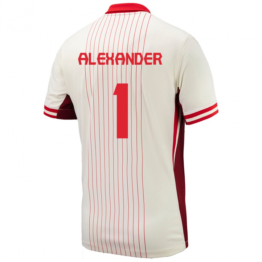 Hombre Camiseta Canadá Ben Alexander #1 Blanco 2ª Equipación 24-26 La Camisa