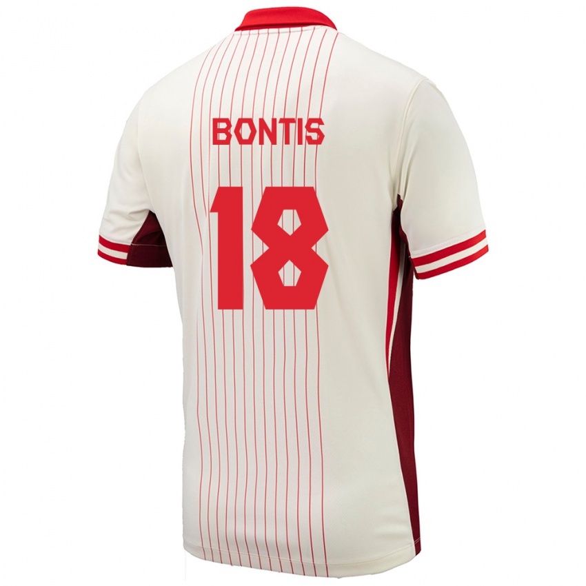 Hombre Camiseta Canadá Dino Bontis #18 Blanco 2ª Equipación 24-26 La Camisa