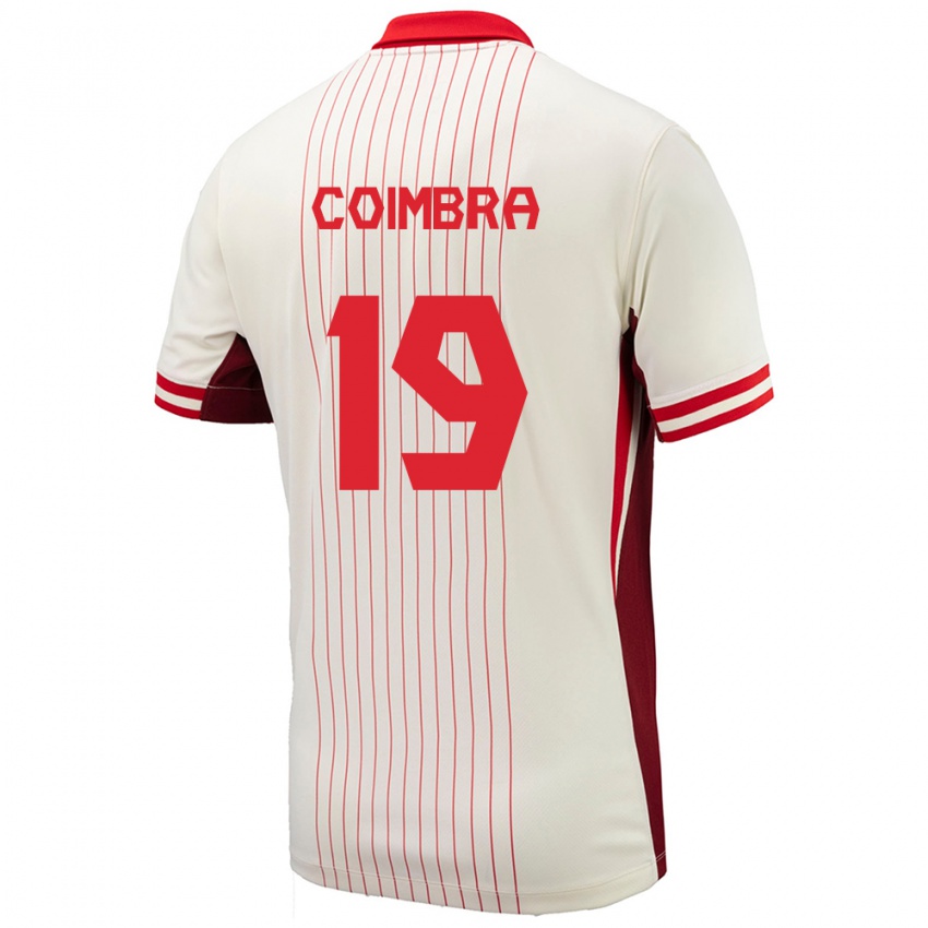 Hombre Camiseta Canadá Tiago Coimbra #19 Blanco 2ª Equipación 24-26 La Camisa