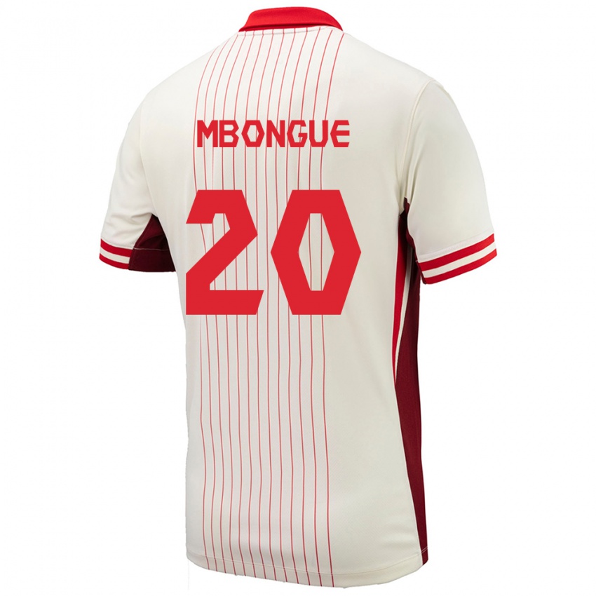 Hombre Camiseta Canadá Hugo Mbongue #20 Blanco 2ª Equipación 24-26 La Camisa