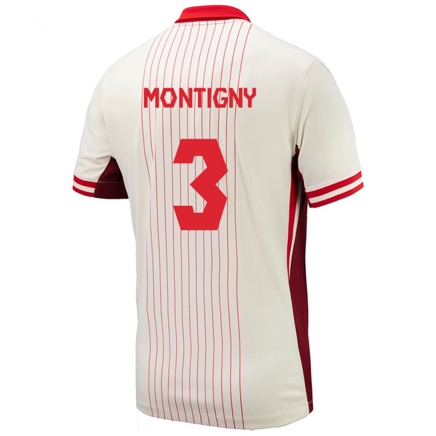 Hombre Camiseta Canadá Gaël De Montigny #3 Blanco 2ª Equipación 24-26 La Camisa