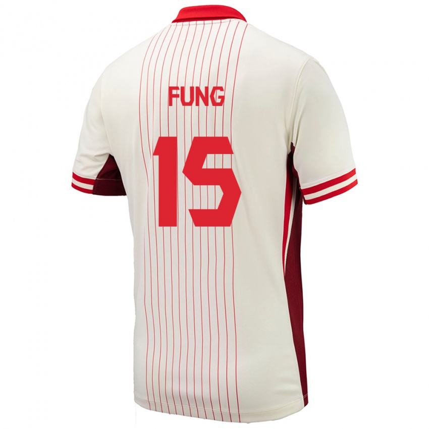 Hombre Camiseta Canadá Victor Fung #15 Blanco 2ª Equipación 24-26 La Camisa