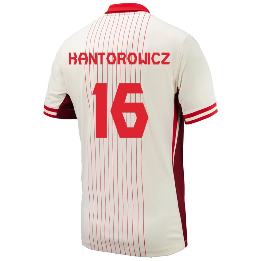 Hombre Camiseta Canadá Dominic Kantorowicz #16 Blanco 2ª Equipación 24-26 La Camisa