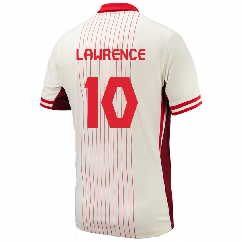 Hombre Camiseta Canadá Ashley Lawrence #10 Blanco 2ª Equipación 24-26 La Camisa
