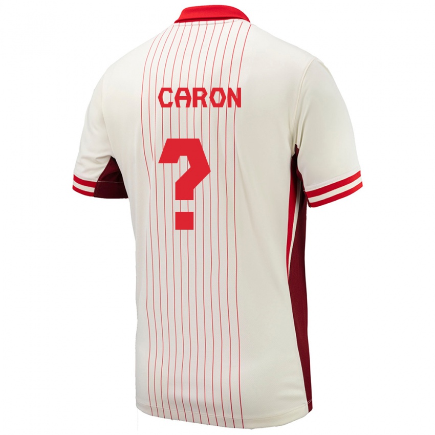 Hombre Camiseta Canadá Renaud Caron #0 Blanco 2ª Equipación 24-26 La Camisa
