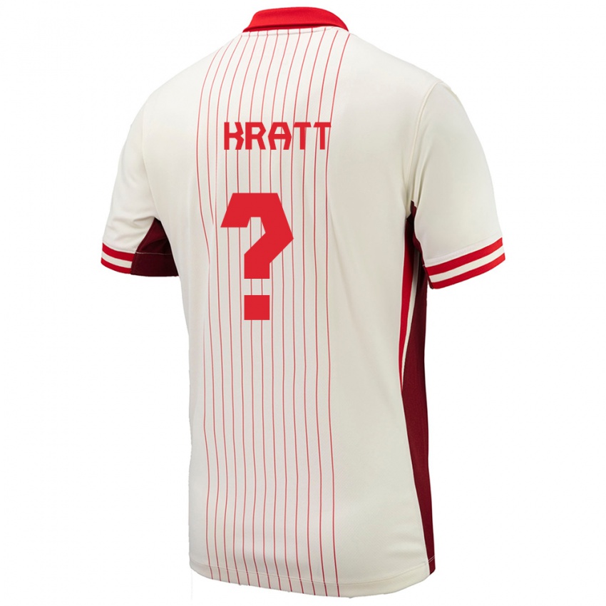 Hombre Camiseta Canadá Ronan Kratt #0 Blanco 2ª Equipación 24-26 La Camisa
