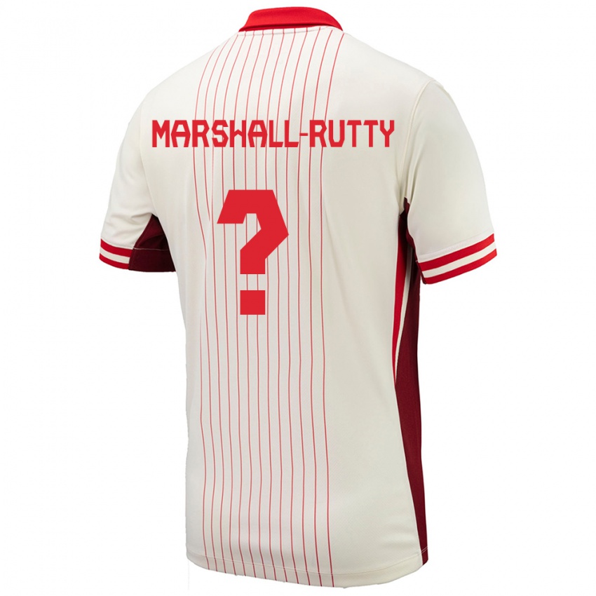 Hombre Camiseta Canadá Jahkeele Marshall Rutty #0 Blanco 2ª Equipación 24-26 La Camisa