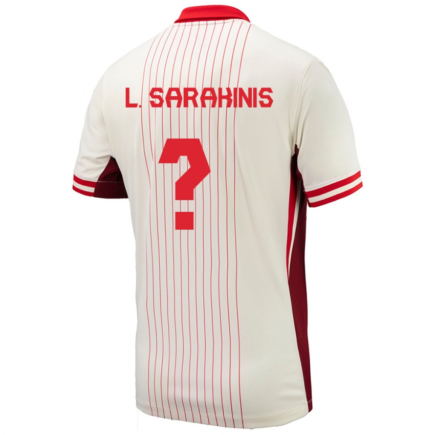Hombre Camiseta Canadá Lucas Sarakinis #0 Blanco 2ª Equipación 24-26 La Camisa