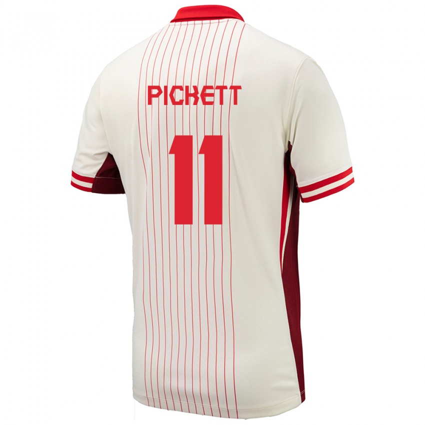 Hombre Camiseta Canadá Victoria Pickett #11 Blanco 2ª Equipación 24-26 La Camisa