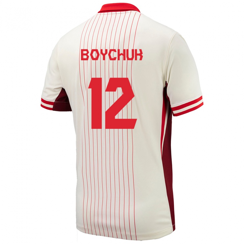Hombre Camiseta Canadá Tanya Boychuk #12 Blanco 2ª Equipación 24-26 La Camisa