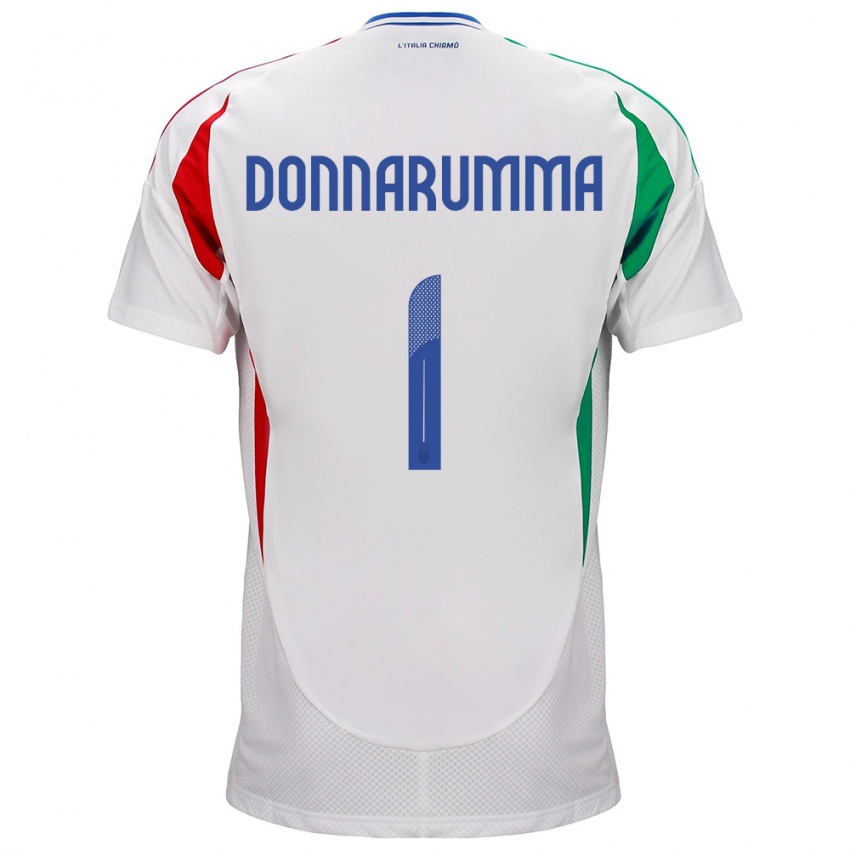 Hombre Camiseta Italia Gianluigi Donnarumma #1 Blanco 2ª Equipación 24-26 La Camisa
