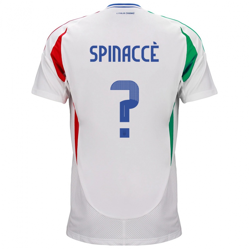 Hombre Camiseta Italia Matteo Spinaccè #0 Blanco 2ª Equipación 24-26 La Camisa